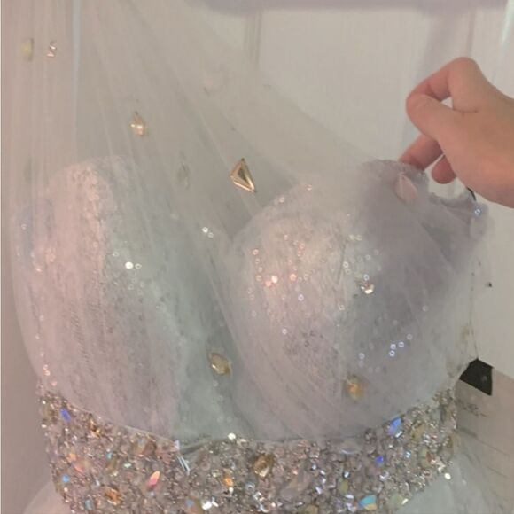 MACDUGGAL GORGEOUS PROM/ NWT ice blue Cocktail mini dress - Picture 4 of 7